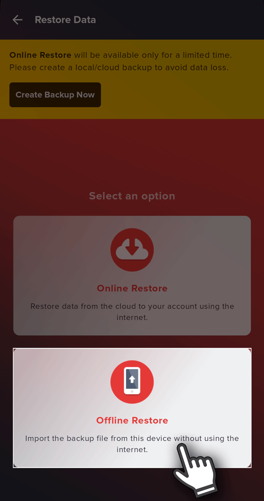 Offline Restore option