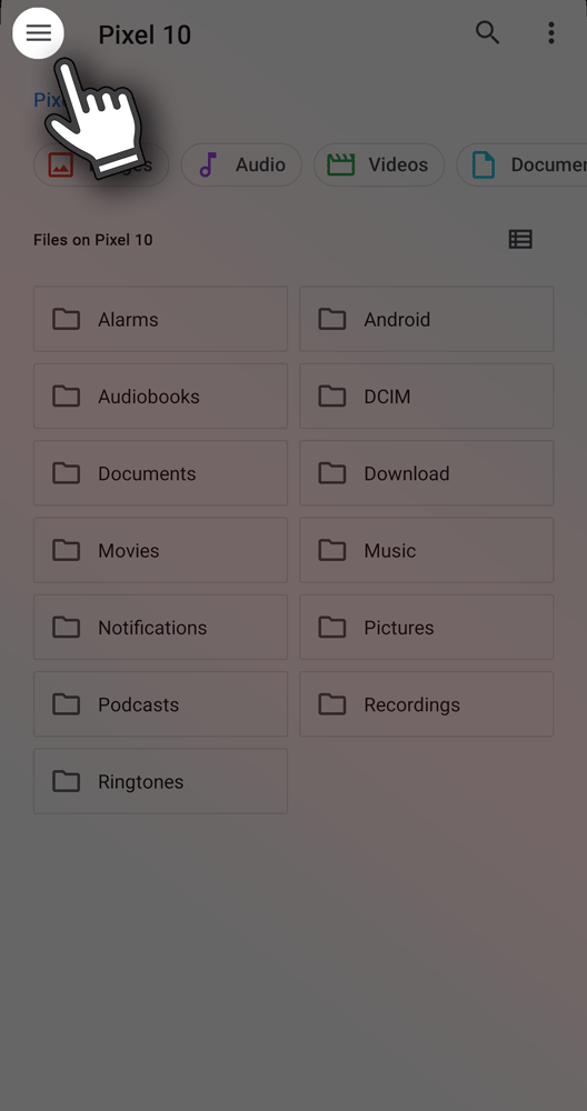 Select backup file