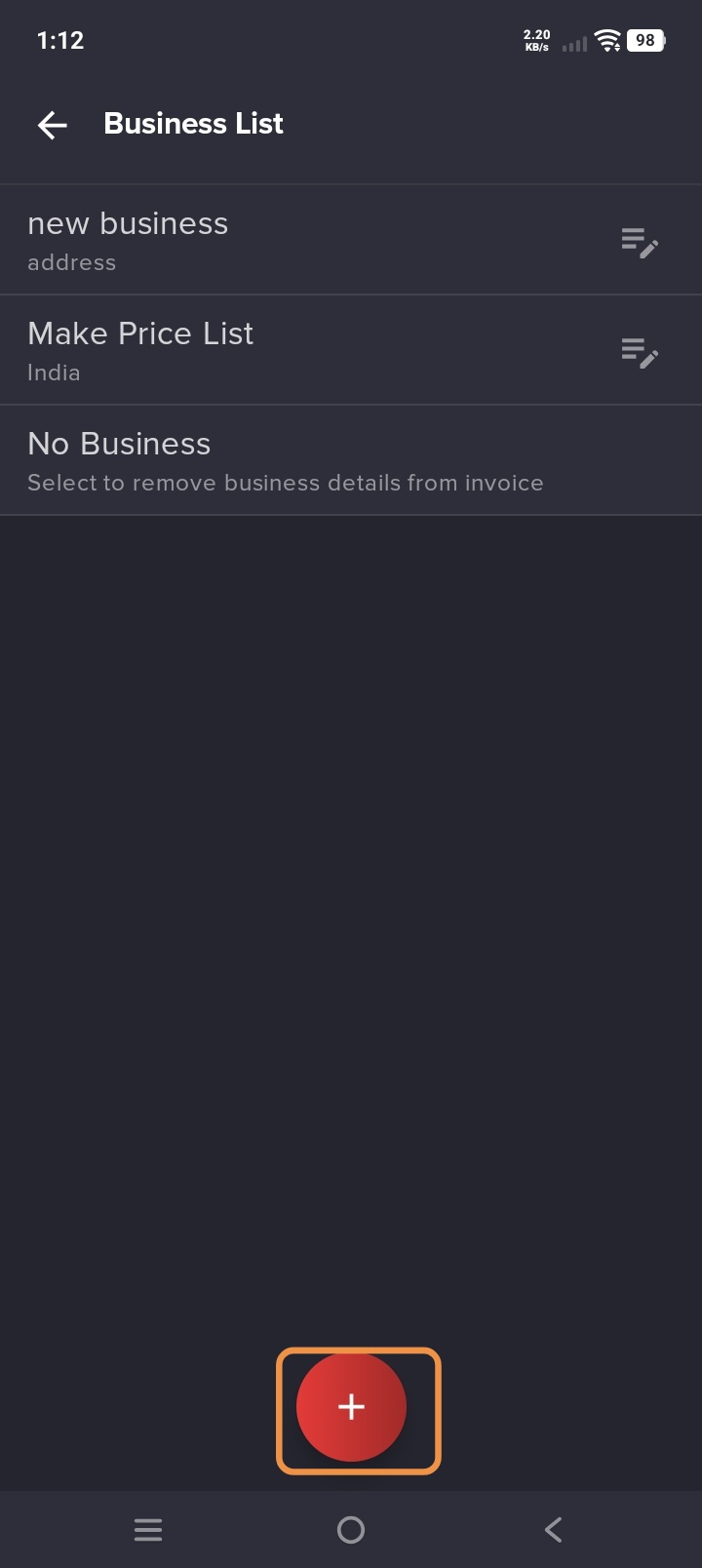 Add Business to Invoice