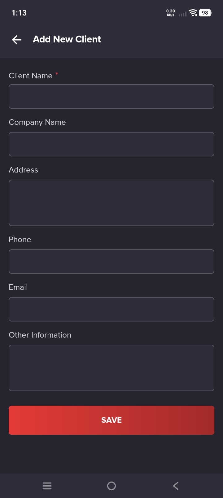 Select or Add Client