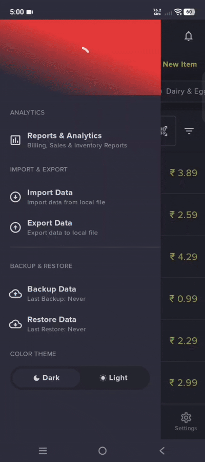 Open or Share Exported Price List